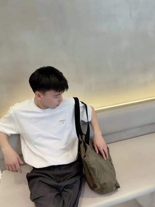 Prada Triangle Logo White T-Shirt view 4