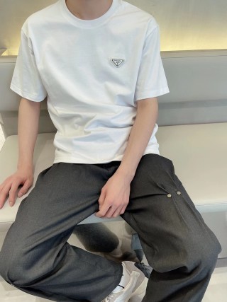 Prada Triangle Logo White T-Shirt view 8