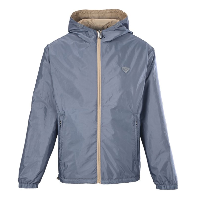 Prada Nylon Hooded Windbreaker Jacket Beige view