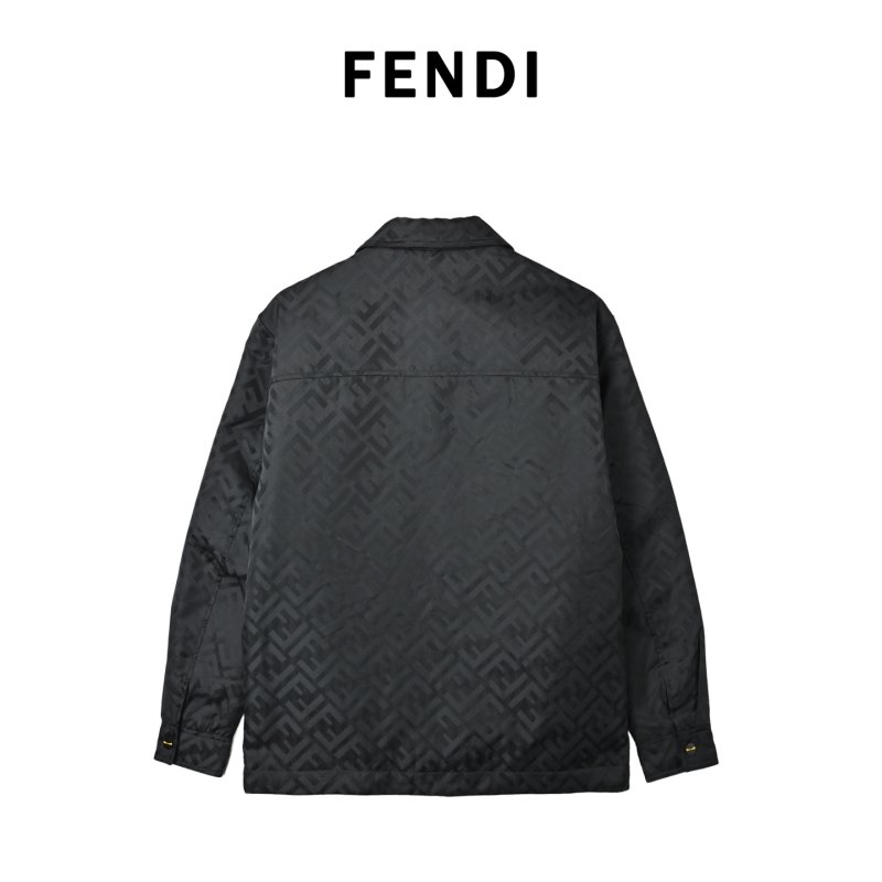 Black Quilted Down Jacket with Monogram Pattern view