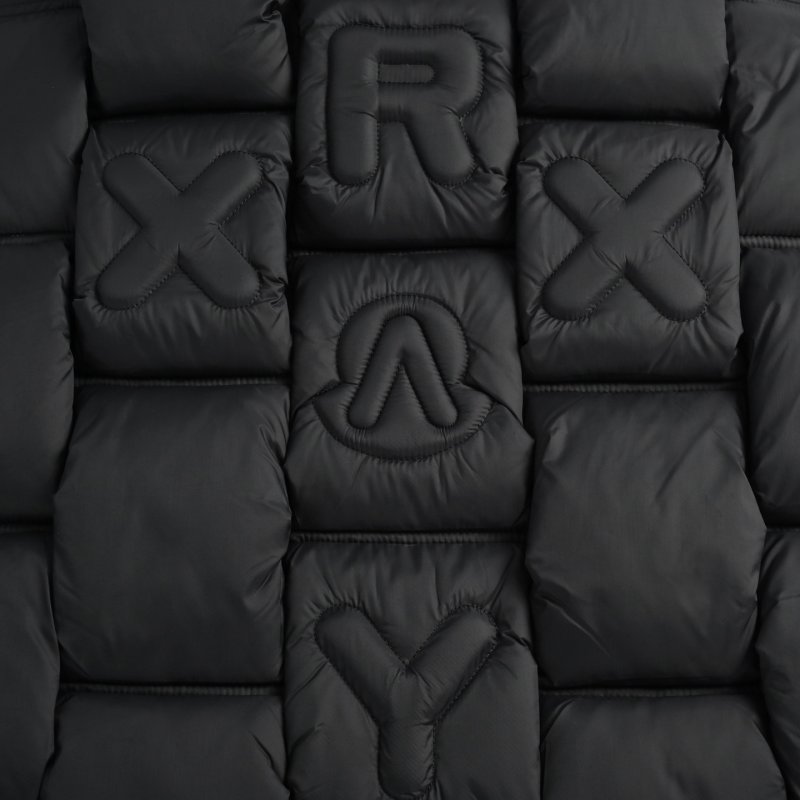 Moncler Black Quilted Down Vest with White Sleeves view