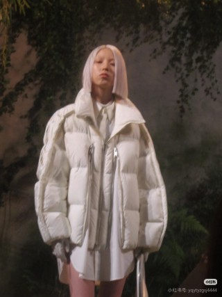 Oversized Puffer Down Jacket - Off White view 2