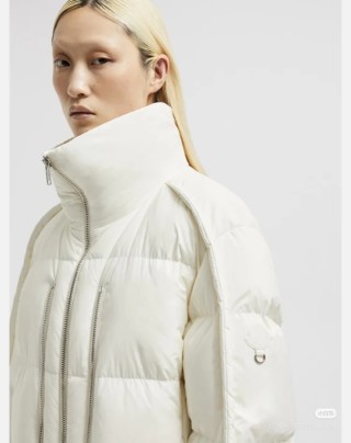 Oversized Puffer Down Jacket - Off White view 5