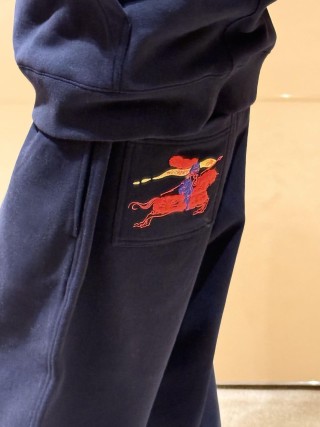 Burberry Navy Cargo Pants with Embroidered Horse Logo