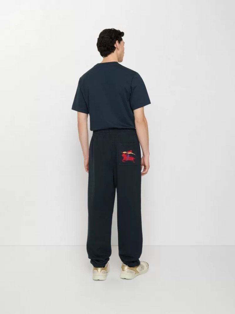 Burberry Navy Cargo Pants with Embroidered Horse Logo view