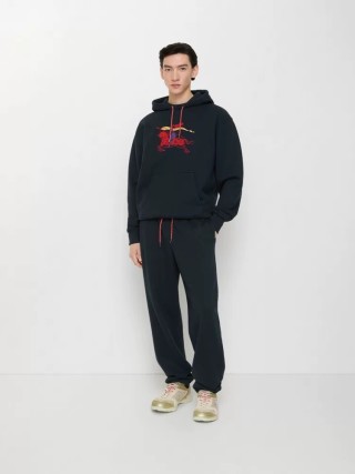 Burberry Navy Cargo Pants with Embroidered Horse Logo view 3