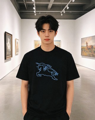 Burberry Equestrian Knight T-Shirt Black view 5