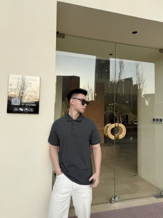 Charcoal Grey Short Sleeve Polo Shirt view 3