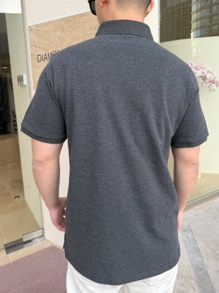 Charcoal Grey Short Sleeve Polo Shirt view 8