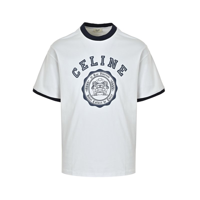 Givenchy White Crest Logo T-Shirt with Navy Trim