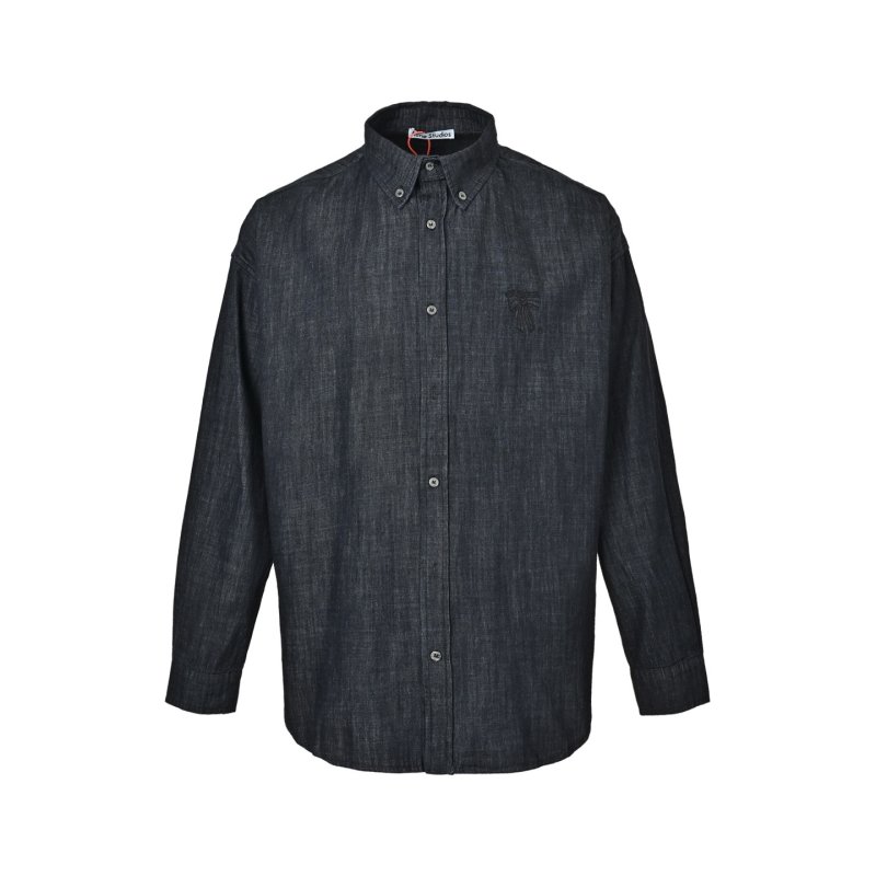 Navy Denim Button-Up Shirt view