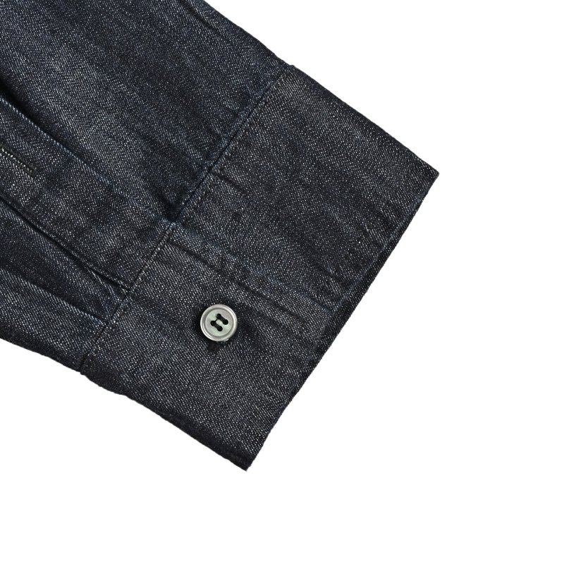 Navy Denim Button-Up Shirt view