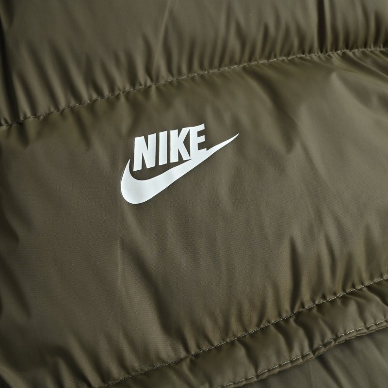 Nike Olive Green Puffer Down Jacket view
