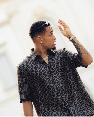 Fendi FF Monogram Brown Short Sleeve Shirt view 4