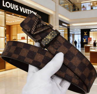 Louis Vuitton Damier Canvas Belt with Logo Buckle - Brown view 2