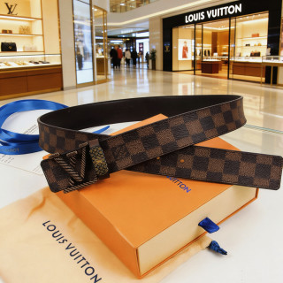 Louis Vuitton Damier Canvas Belt with Logo Buckle - Brown view 4