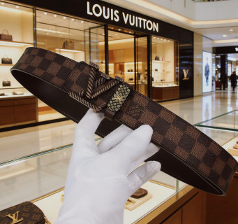 Louis Vuitton Damier Canvas Belt with Logo Buckle - Brown view 5