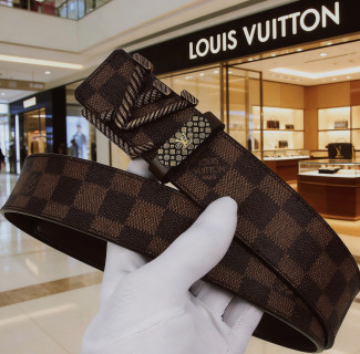 Louis Vuitton Damier Canvas Belt with Logo Buckle - Brown view 6