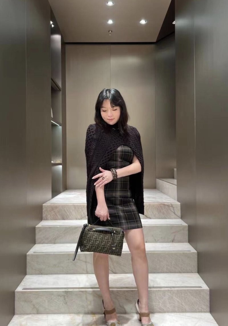 Fendi Zucca Monogram Shoulder Bag Black view