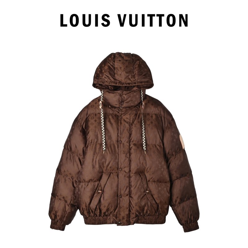 Brown Quilted Puffer Down Jacket view