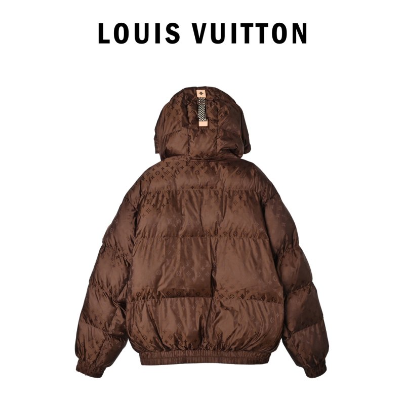 Brown Quilted Puffer Down Jacket view