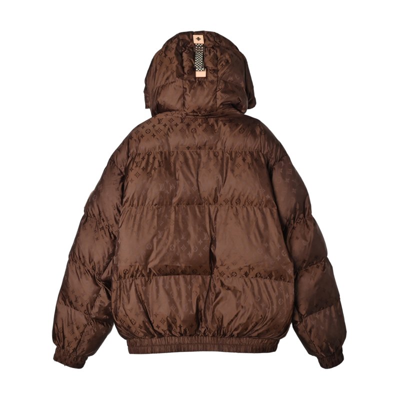 Brown Quilted Puffer Down Jacket view