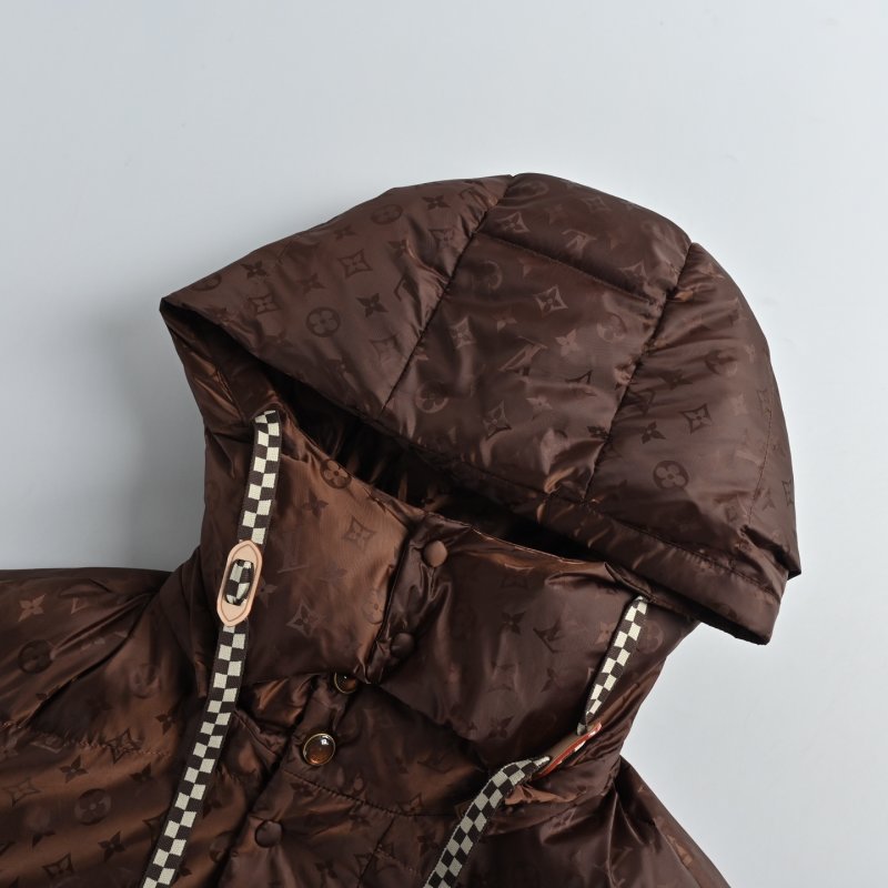 Brown Quilted Puffer Down Jacket view