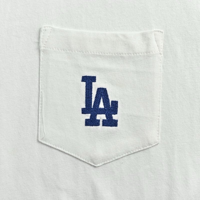 Los Angeles Dodgers White Embroidered Logo T-Shirt view