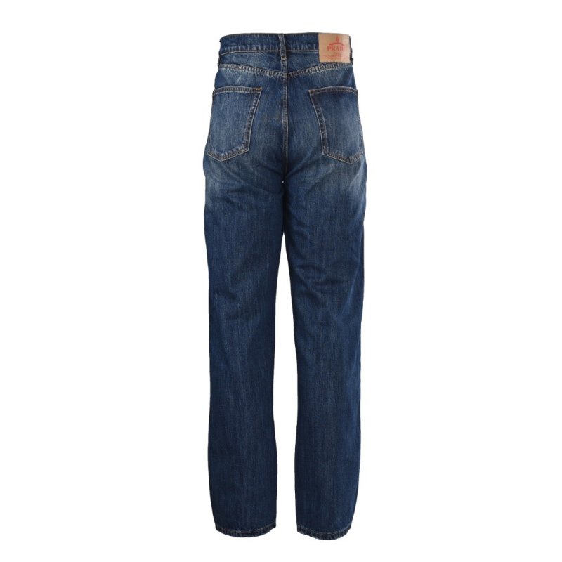 Prada Medium Wash Straight Leg Jeans - Blue view