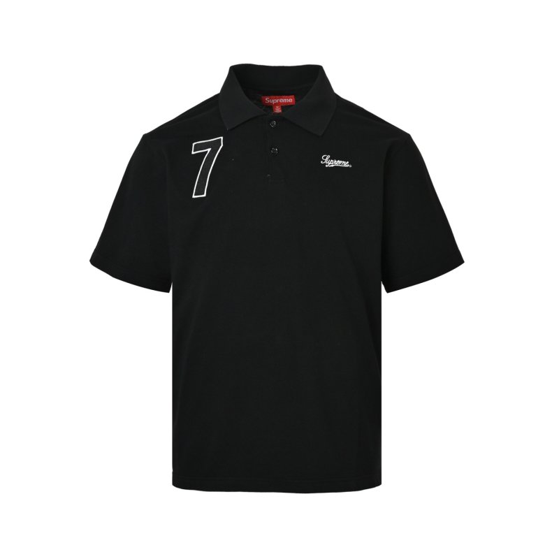 Black Oversized T-Shirt with Number 7 Graphic Print view