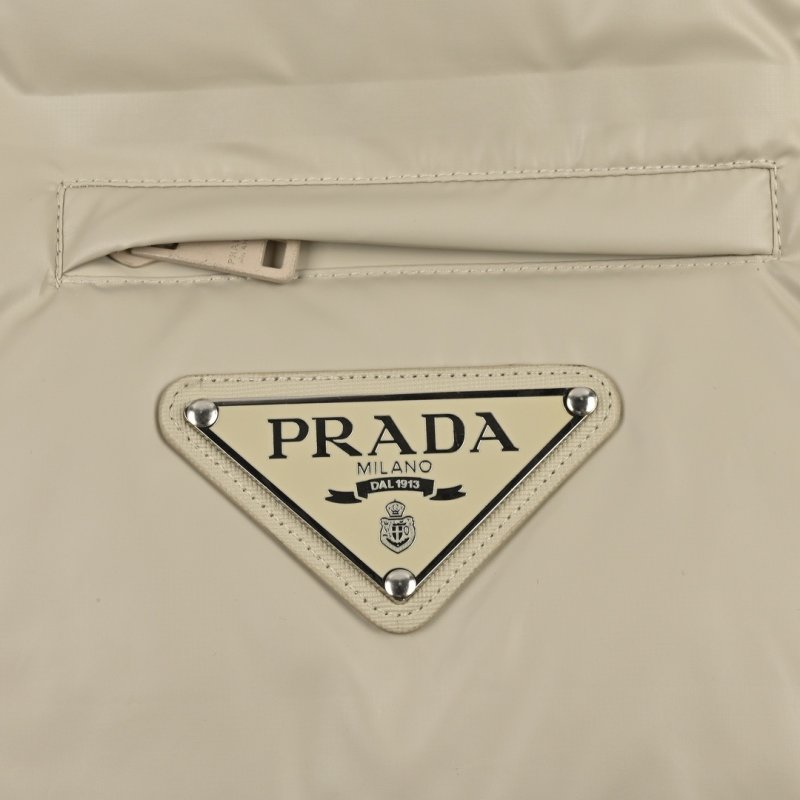 Prada Re-Edition Puffer Down Jacket Cream view