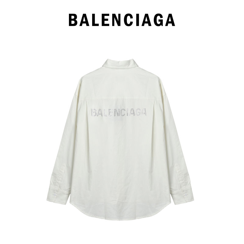 Balenciaga White Oversized Logo Shirt view
