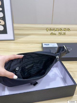 Prada Black Nylon Chest Bag Crossbody view 9