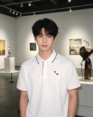 Burberry White Polo Shirt with Red & Navy Embroidery view 3