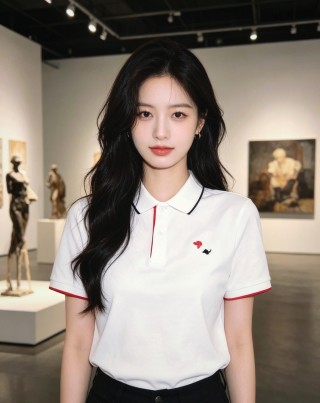 Burberry White Polo Shirt with Red & Navy Embroidery view 5