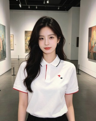 Burberry White Polo Shirt with Red & Navy Embroidery view 7