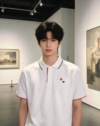 Burberry White Polo Shirt with Red & Navy Embroidery view 8