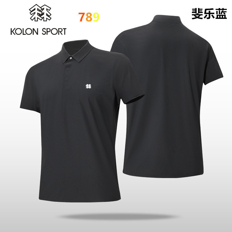 Kolon Sport Black Short Sleeve Polo Shirt