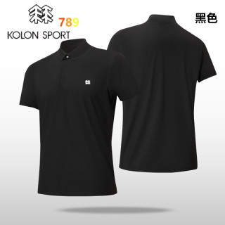 Kolon Sport Black Short Sleeve Polo Shirt view 2