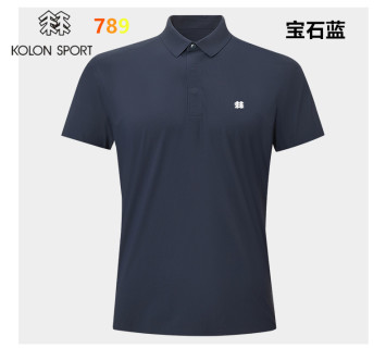 Kolon Sport Black Short Sleeve Polo Shirt view 4