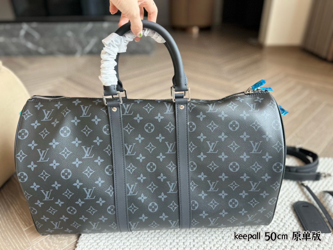 Louis Vuitton Keepall 50cm Monogram Travel Bag Grey