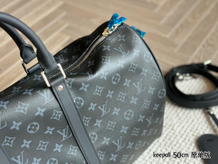 Louis Vuitton Keepall 50cm Monogram Travel Bag Grey view 2