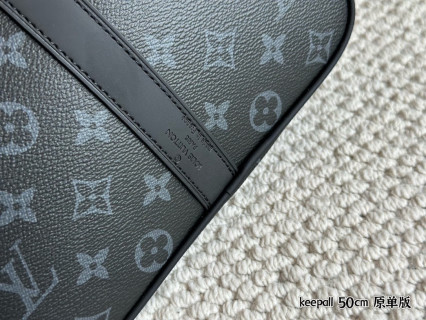 Louis Vuitton Keepall 50cm Monogram Travel Bag Grey view 3