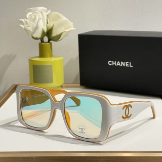 Chanel 6069 Square Sunglasses White/Gold