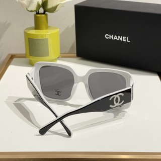 Chanel 6069 Square Sunglasses White/Gold view 7