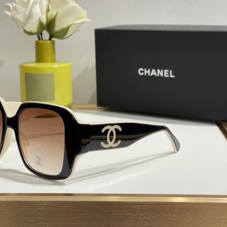 Chanel 6069 Square Sunglasses White/Gold view 9