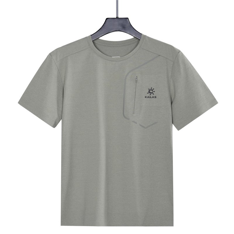 Sage Green Pocket T-Shirt with Embroidered Logo view