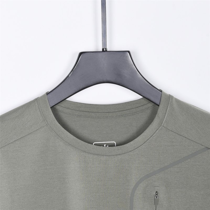 Sage Green Pocket T-Shirt with Embroidered Logo view
