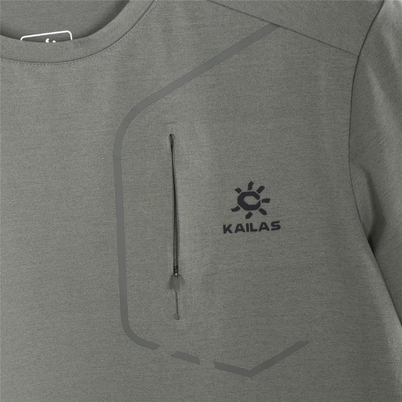 Sage Green Pocket T-Shirt with Embroidered Logo view