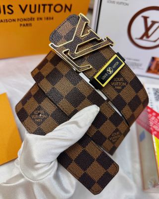 Louis Vuitton Damier Ebene Monogram LV Buckle Belt Brown view 2